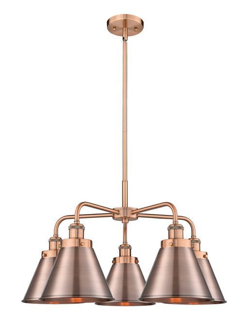 Innovations - 916-5CR-AC-M13-AC - Five Light Chandelier - Downtown Urban - Antique Copper