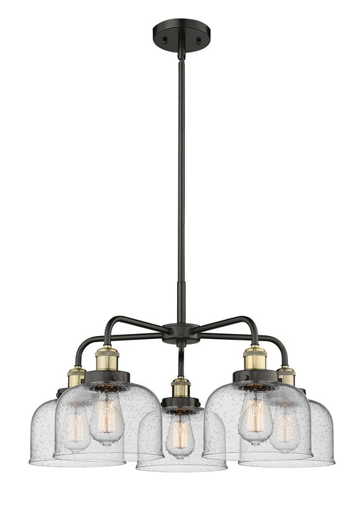 Innovations - 916-5CR-BAB-G74 - Five Light Chandelier - Downtown Urban - Black Antique Brass