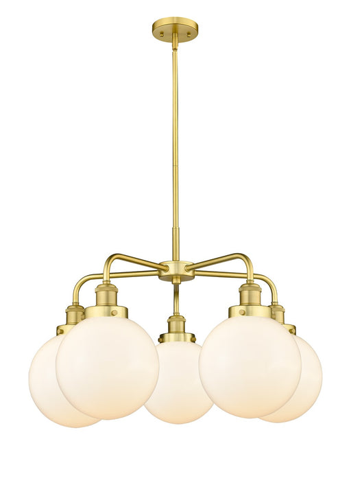 Innovations - 916-5CR-SG-G201-8 - Five Light Chandelier - Downtown Urban - Satin Gold