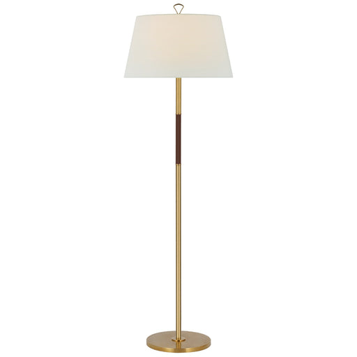 Visual Comfort Signature - AL 1000HAB/SDL-L - LED Floor Lamp - Griffin - Hand-Rubbed Antique Brass And Saddle Leather