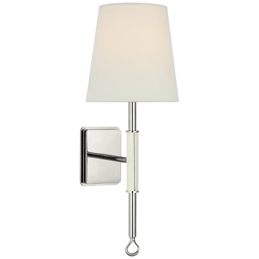 Visual Comfort Signature - AL 2005PN/PAR-L - LED Wall Sconce - Griffin - Polished Nickel And Parchment Leather