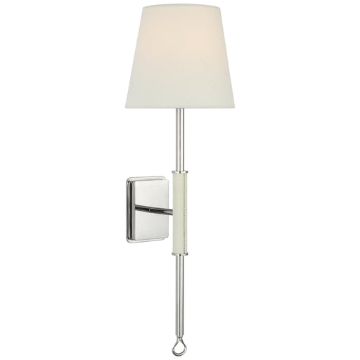 Visual Comfort Signature - AL 2006PN/PAR-L - LED Wall Sconce - Griffin - Polished Nickel And Parchment Leather