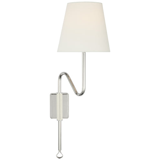 Visual Comfort Signature - AL 2008PN/PAR-L - LED Wall Sconce - Griffin - Polished Nickel And Parchment Leather