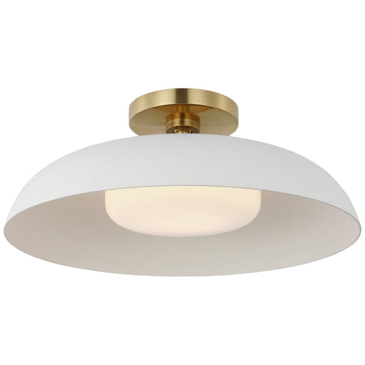 Visual Comfort Signature - AL 4040HAB/WHT-WG - LED Flush Mount - Cyrus - Hand-Rubbed Antique Brass And White
