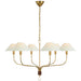 Visual Comfort Signature - AL 5006HAB/SDL-L - LED Chandelier - Griffin - Hand-Rubbed Antique Brass And Saddle Leather