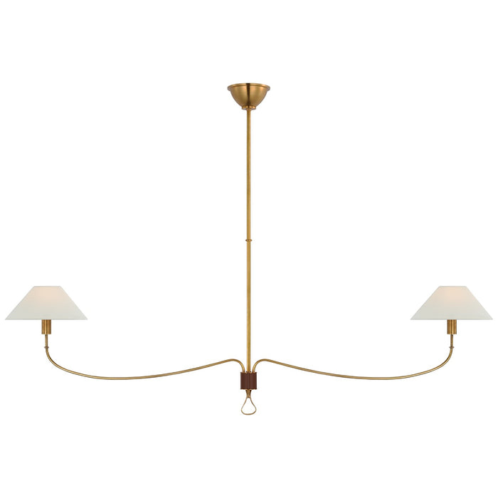 Visual Comfort Signature - AL 5010HAB/SDL-L - LED Chandelier - Griffin - Hand-Rubbed Antique Brass And Saddle Leather