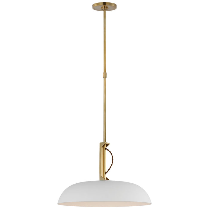 Visual Comfort Signature - AL 5040HAB/WHT-WG - LED Pendant - Cyrus - Hand-Rubbed Antique Brass And White
