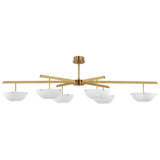 Visual Comfort Signature - ARN 5521HAB-WHT - LED Chandelier - Valencia - Hand-Rubbed Antique Brass