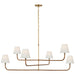 Visual Comfort Signature - CHC 5084AB/NRT-L - LED Chandelier - Basden - Antique-Burnished Brass And Natural Rattan