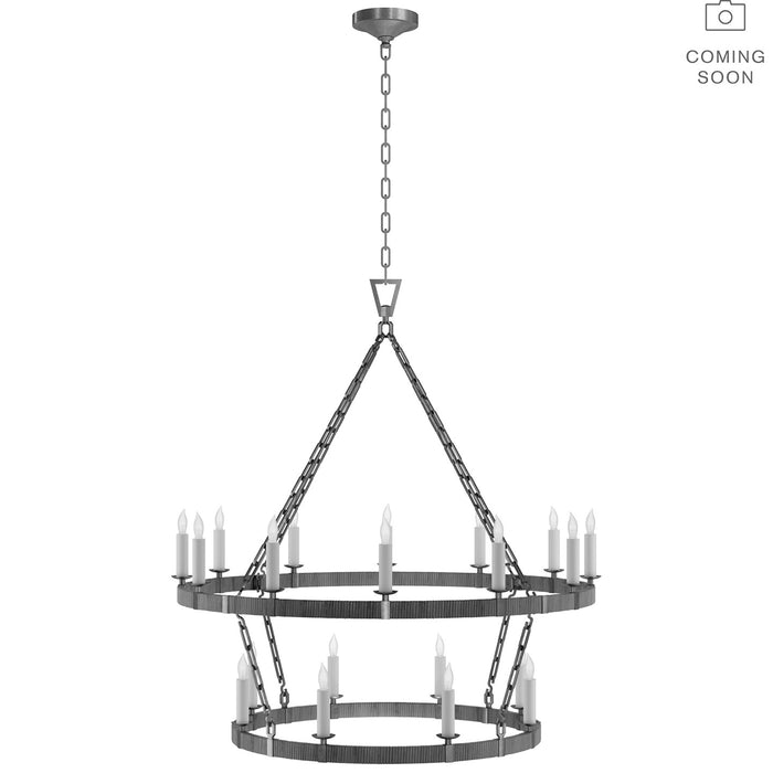 Visual Comfort Signature - CHC 5880AI/NRT - LED Chandelier - Darlana Wrapped - Aged Iron And Natural Rattan