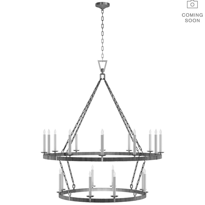 Visual Comfort Signature - CHC 5882AI/NRT - LED Chandelier - Darlana Wrapped - Aged Iron And Natural Rattan