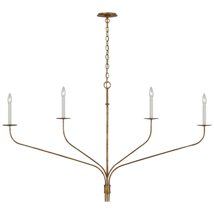 Visual Comfort Signature - IKF 5755GI - LED Linear Chandelier - Belfair - Gilded Iron