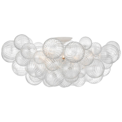Visual Comfort Signature - JN 4114PW/CG - LED Flush Mount - Talia - Plaster White And Clear Swirled Glass