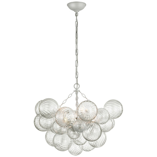 Visual Comfort Signature - JN 5111PW/CG - LED Chandelier - Talia - Plaster White And Clear Swirled Glass