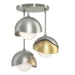 Hubbardton Forge - 121374-SKT-85-86-GG0711 - Three Light Semi-Flush Mount - Brooklyn - Sterling