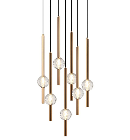 Matteo Lighting - C68907AG - Seven Light Pendant - Windchimer