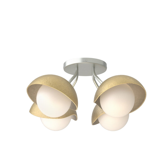 Hubbardton Forge - 121375-SKT-82-86-GG0711 - Four Light Semi-Flush Mount - Brooklyn - Vintage Platinum