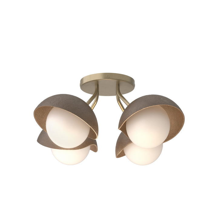 Hubbardton Forge - 121375-SKT-84-05-GG0711 - Four Light Semi-Flush Mount - Brooklyn - Soft Gold