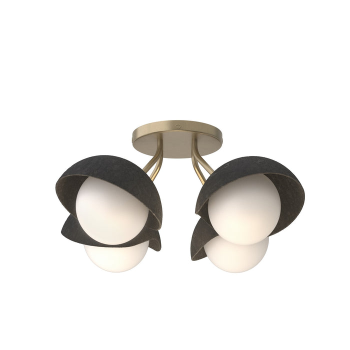 Hubbardton Forge - 121375-SKT-84-10-GG0711 - Four Light Semi-Flush Mount - Brooklyn - Soft Gold