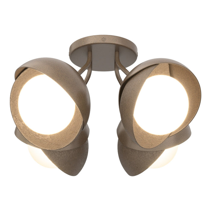 Hubbardton Forge - 121376-SKT-05-05-GG0711 - Four Light Semi-Flush Mount - Brooklyn - Bronze