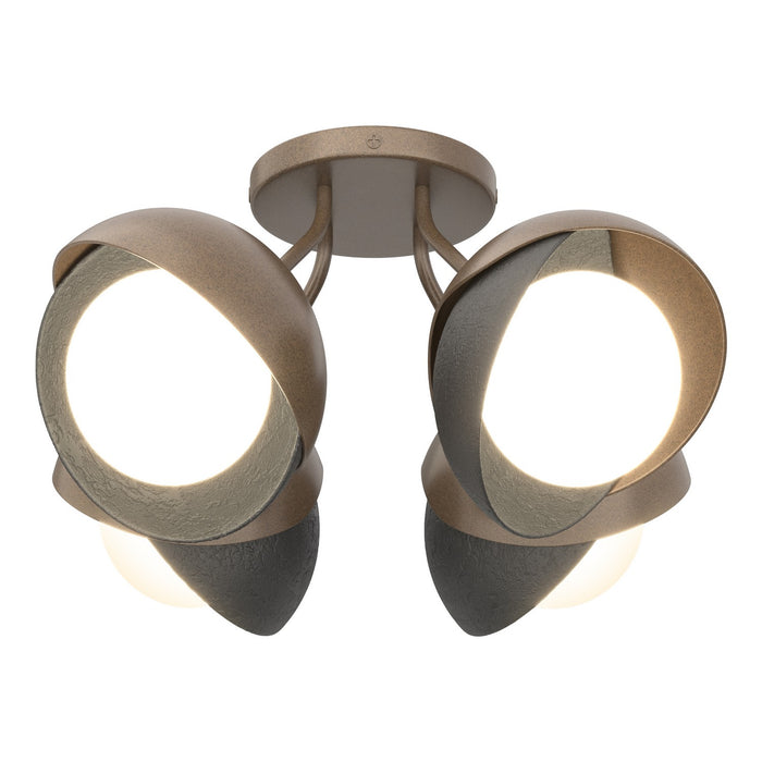 Hubbardton Forge - 121376-SKT-05-10-GG0711 - Four Light Semi-Flush Mount - Brooklyn - Bronze