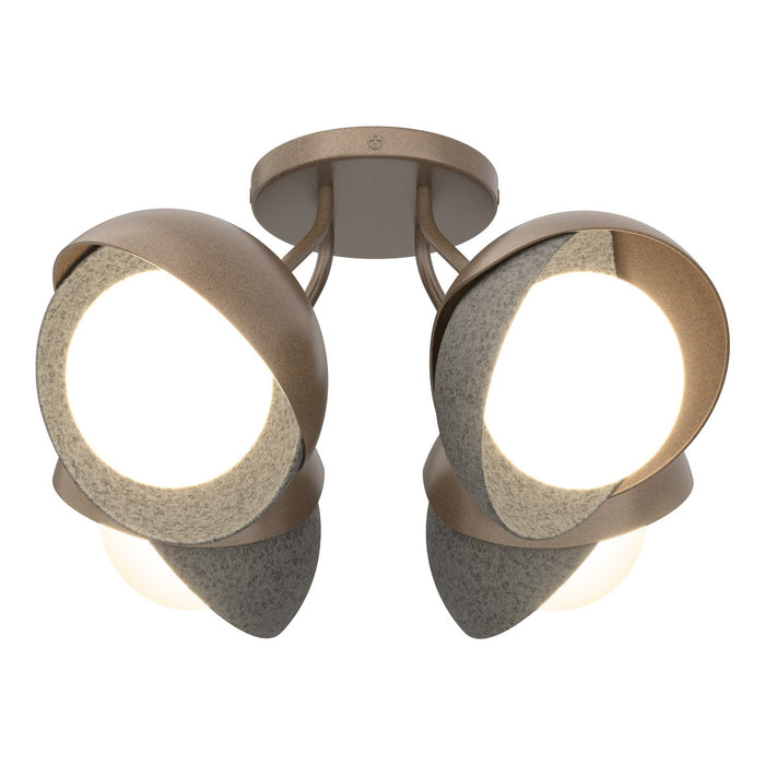 Hubbardton Forge - 121376-SKT-05-20-GG0711 - Four Light Semi-Flush Mount - Brooklyn - Bronze