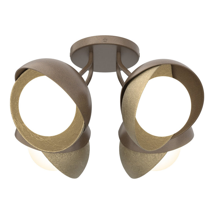 Hubbardton Forge - 121376-SKT-05-84-GG0711 - Four Light Semi-Flush Mount - Brooklyn - Bronze
