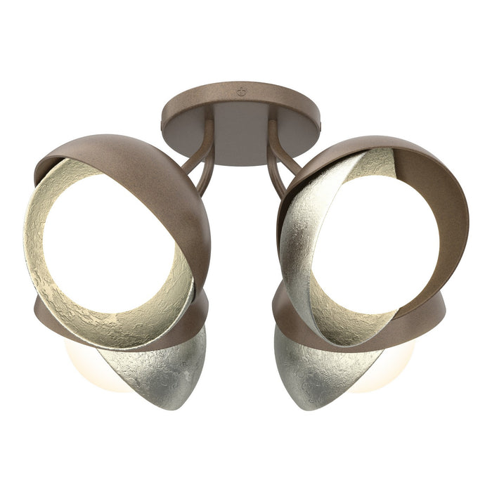 Hubbardton Forge - 121376-SKT-05-85-GG0711 - Four Light Semi-Flush Mount - Brooklyn - Bronze