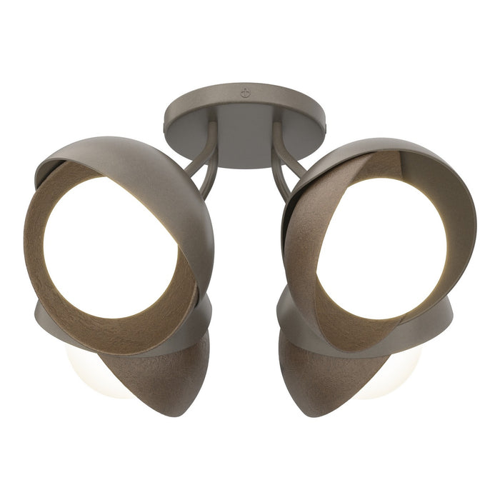 Hubbardton Forge - 121376-SKT-07-05-GG0711 - Four Light Semi-Flush Mount - Brooklyn - Dark Smoke