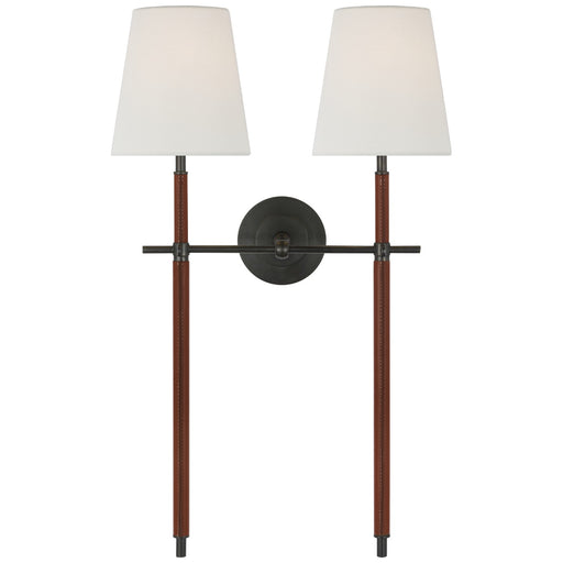 Visual Comfort Signature - TOB 2584BZ/SDL-L - LED Wall Sconce - Bryant Wrapped - Bronze And Saddle Leather
