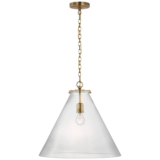 Visual Comfort Signature - TOB 5227HAB/G6-CG - LED Pendant - Katie Conical - Hand-Rubbed Antique Brass