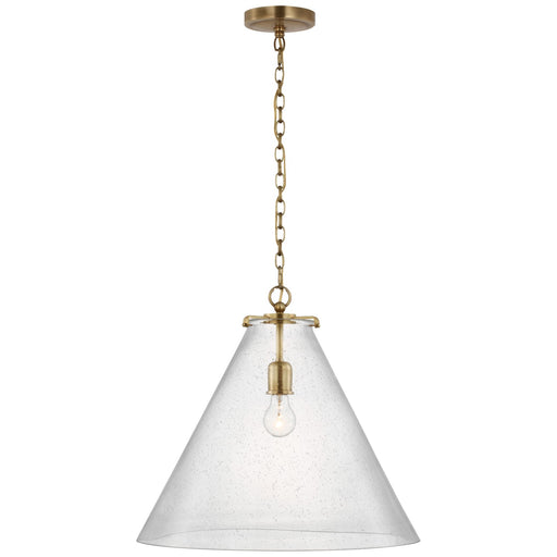 Visual Comfort Signature - TOB 5227HAB/G6-SG - LED Pendant - Katie Conical - Hand-Rubbed Antique Brass
