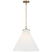 Visual Comfort Signature - TOB 5227HAB/G6-WG - LED Pendant - Katie Conical - Hand-Rubbed Antique Brass