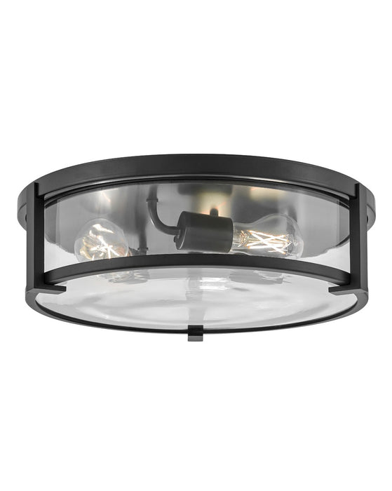 Hinkley - 3243BK-CL - LED Flush Mount - Lowell - Black with Clear glass