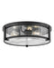 Hinkley - 3243BK-CL - LED Flush Mount - Lowell - Black with Clear glass