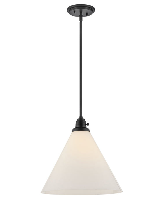 Hinkley - 3694BK-CO - LED Pendant - Arti - Black with Cased Opal glass