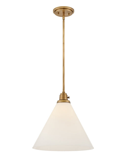Hinkley - 3694HB-CO - LED Pendant - Arti - Heritage Brass with Cased Opal Glass