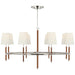 Visual Comfort Signature - TOB 5588PN/NAT-L - LED Chandelier - Bryant Wrapped - Polished Nickel And Natural Leather