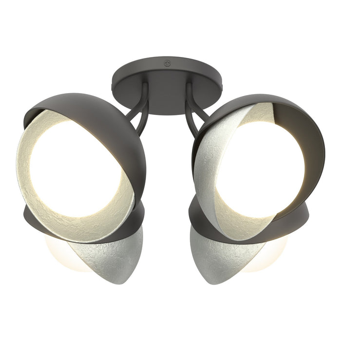 Hubbardton Forge - 121376-SKT-10-82-GG0711 - Four Light Semi-Flush Mount - Brooklyn - Black
