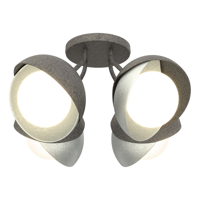 Hubbardton Forge - 121376-SKT-20-82-GG0711 - Four Light Semi-Flush Mount - Brooklyn - Natural Iron