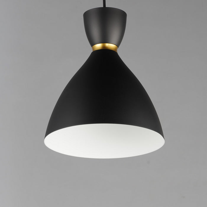 Maxim - 11302BKSBR - One Light Mini Pendant - Carillon - Black / Satin Brass