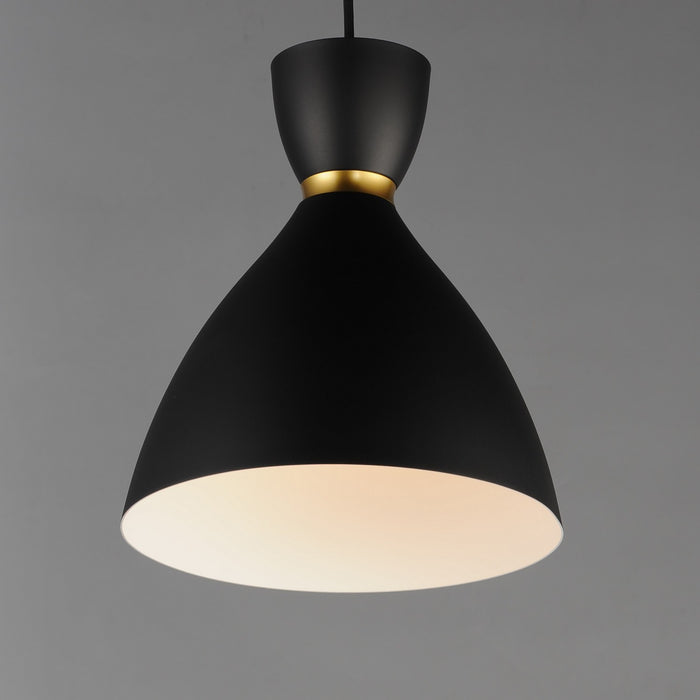 Maxim - 11302BKSBR - One Light Mini Pendant - Carillon - Black / Satin Brass