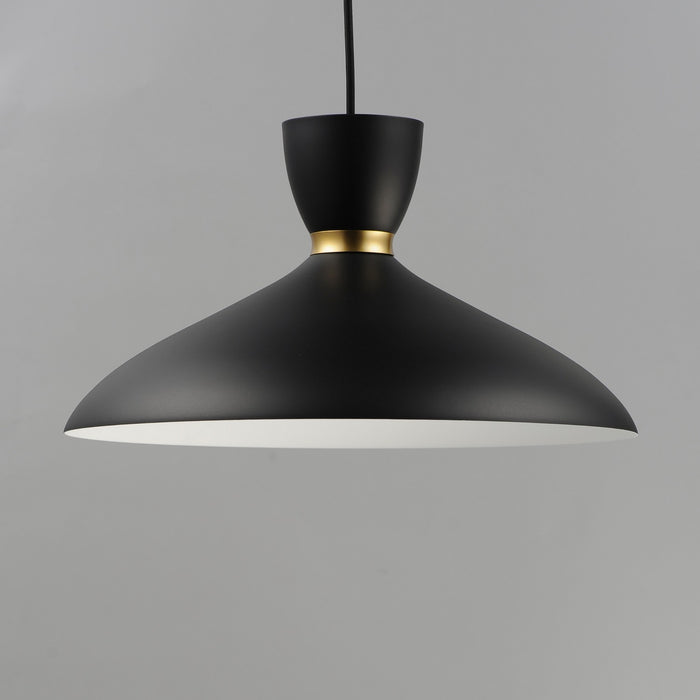 Maxim - 11304BKSBR - One Light Pendant - Carillon - Black / Satin Brass