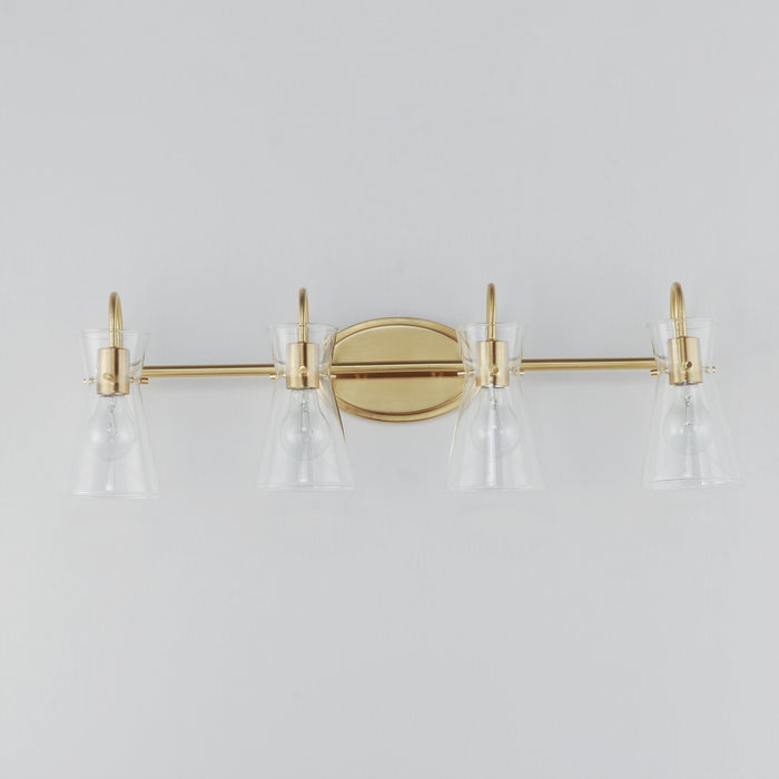 Maxim - 12484CLNAB - Four Light Bath Vanity - Ava - Natural Aged Brass