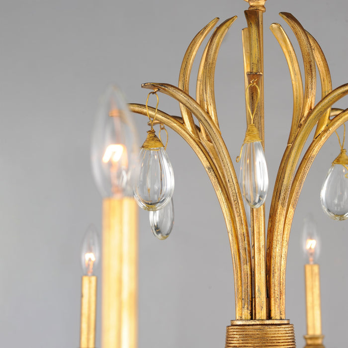 Maxim - 12748CHGL - Eight Light Chandelier - Eden - Charcoal Gold Leaf
