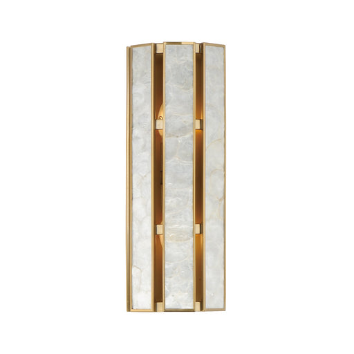 Maxim - 12801CZNAB - Two Light Wall Sconce - Miramar - Capiz / Natural Aged Brass