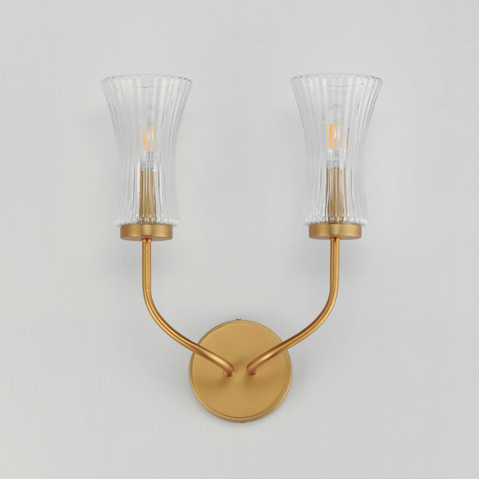 Maxim - 16152CRNAB - Two Light Wall Sconce - Camelot - Natural Aged Brass
