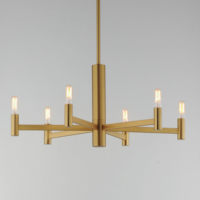 Maxim - 21366NAB - Six Light Chandelier - Emana - Natural Aged Brass