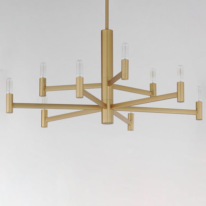 Maxim - 21369NAB - Nine Light Chandelier - Emana - Natural Aged Brass