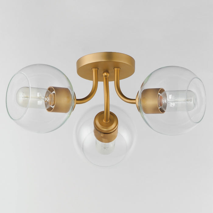 Maxim - 21634CLNAB - Three Light Semi-Flush Mount - Knox - Natural Aged Brass